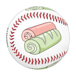 Swiss roll / roll cake cartoon illustration  baseball