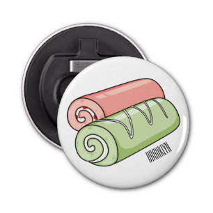 Swiss roll / roll cake cartoon illustration  bottle opener