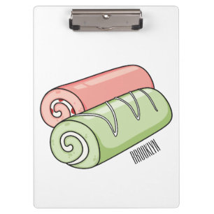 Swiss roll / roll cake cartoon illustration clipboard