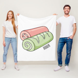 Swiss roll / roll cake cartoon illustration  fleece blanket