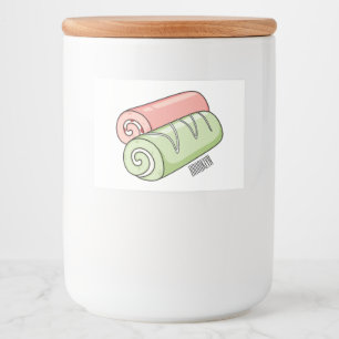 Swiss roll / roll cake cartoon illustration food label