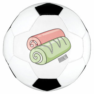 Swiss roll / roll cake cartoon illustration  football