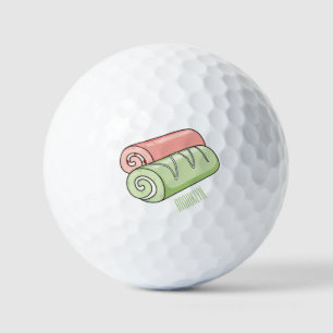Swiss roll / roll cake cartoon illustration  golf balls