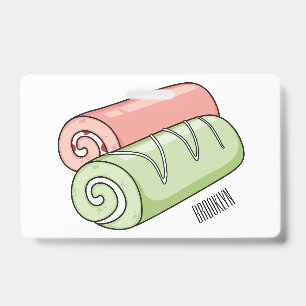 Swiss roll / roll cake cartoon illustration ID badge