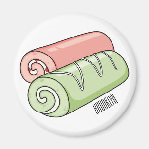 Swiss roll / roll cake cartoon illustration  magnet
