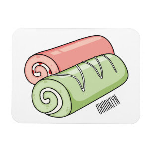Swiss roll / roll cake cartoon illustration  magnet