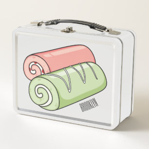 Swiss roll / roll cake cartoon illustration  metal lunch box