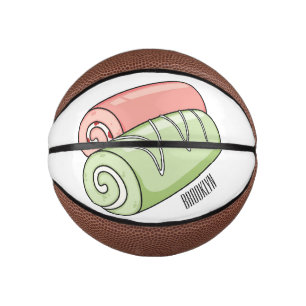 Swiss roll / roll cake cartoon illustration  mini basketball