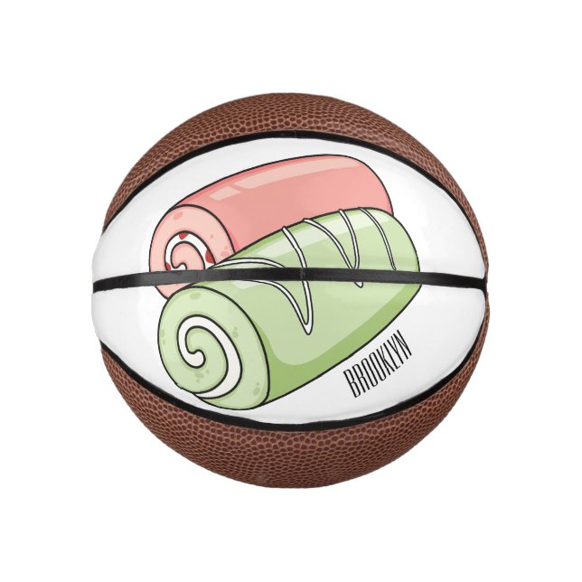 Swiss roll / roll cake cartoon illustration  mini basketball (Front)