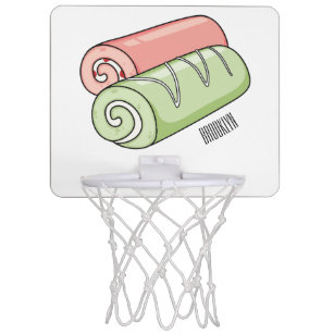 Swiss roll / roll cake cartoon illustration  mini basketball hoop
