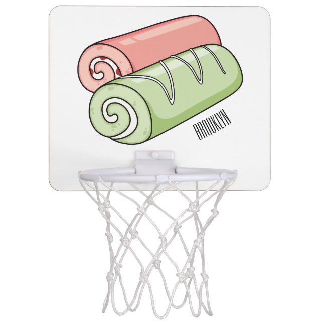 Swiss roll / roll cake cartoon illustration  mini basketball hoop (Front)