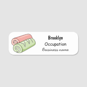 Swiss roll / roll cake cartoon illustration name tag