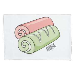 Swiss roll / roll cake cartoon illustration pillowcase