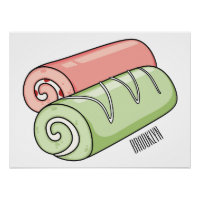 Swiss roll / roll cake cartoon illustration 