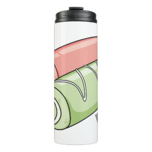 Swiss roll / roll cake cartoon illustration  thermal tumbler