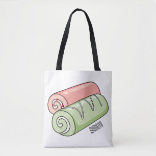 Swiss roll / roll cake cartoon illustration  tote bag