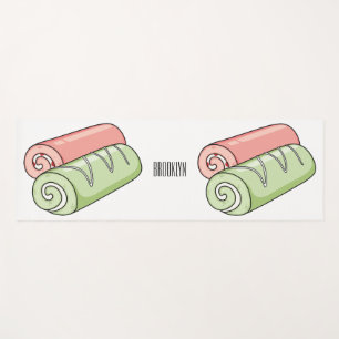Swiss roll / roll cake cartoon illustration  yoga mat
