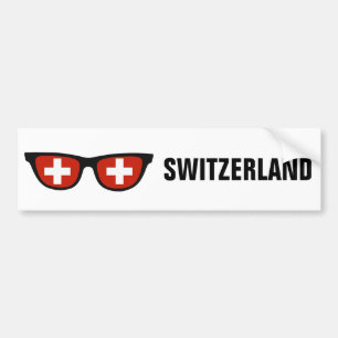 Swiss Shades custom text & color bumpersticker Bumper Sticker