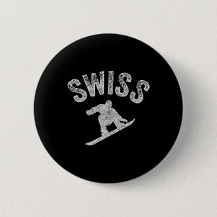 Swiss Snowboard Switzerland Snowboarder Cool Snowb 6 Cm Round Badge