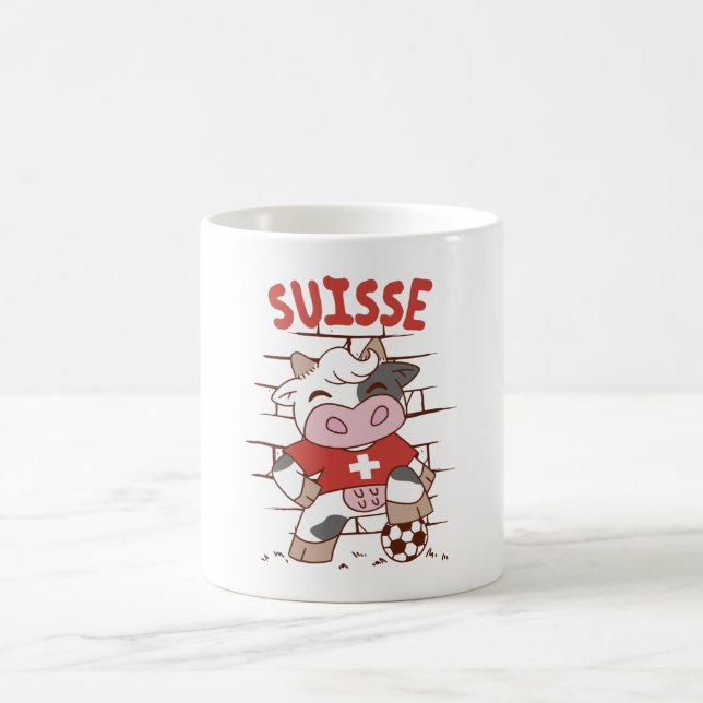 Swiss Soccer Cow Football Fan Switzerland Flag Coffee Mug (Center)
