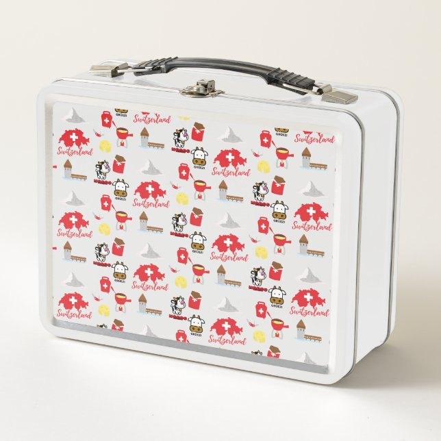 Swiss Souvenir Icons  Metal Lunch Box (Front)
