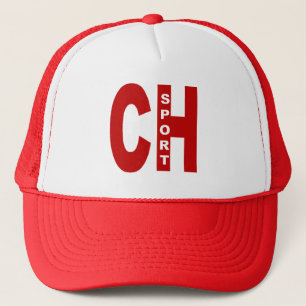 SWISS SPORT White/Red Trainer Cap