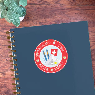 Swiss Stereotype Red Round Stickers