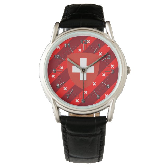 Swiss stripes flag watch (Front)