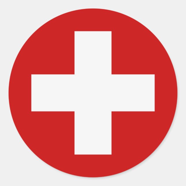 SWISS style Classic Round Sticker (Front)