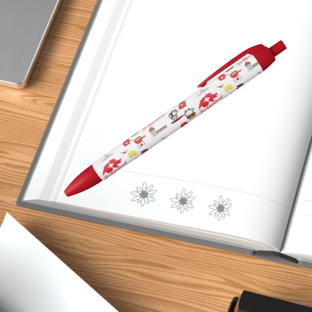 Swiss - Switzerland Souvenir Icons  Black Ink Pen (Creator Uploaded)