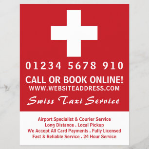 Swiss Taxi Firm Flag with Price List Advertising Flyer