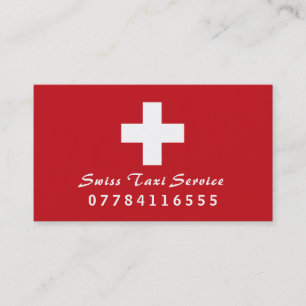 Swiss Taxi Flag Business Card