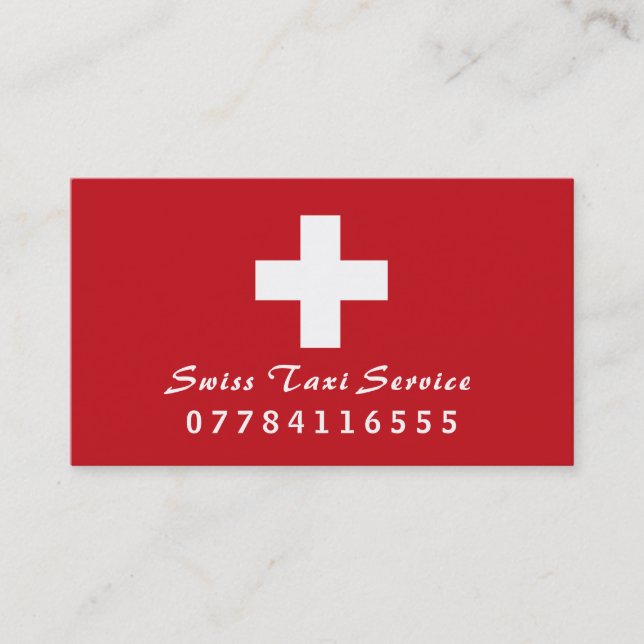 Swiss Taxi Flag Business Card (Front)
