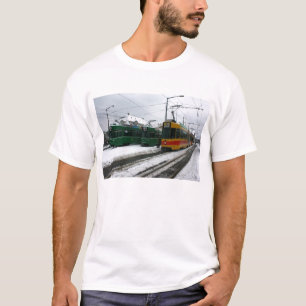 Swiss trams at BVB Basel depot, Switzerland T-Shirt