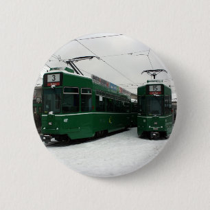 Swiss trams at BVB M-Parc depot, Basel 6 Cm Round Badge