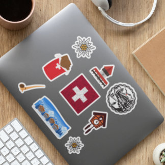 Swiss Travel Adventure Icons Collection 