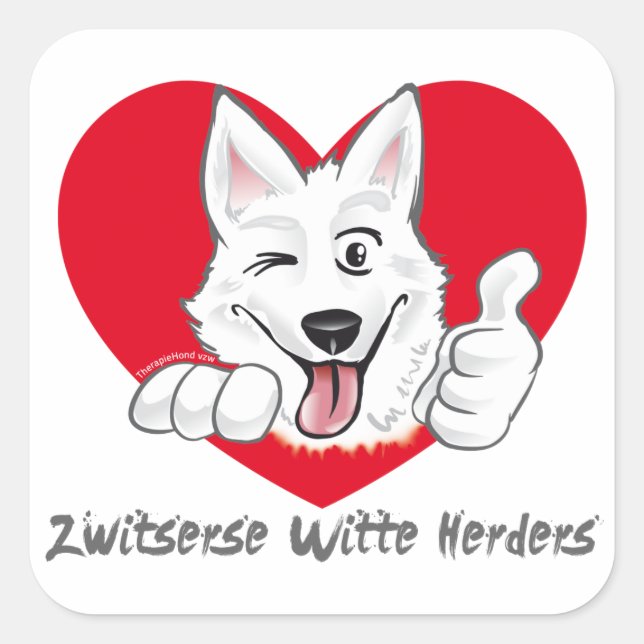 Swiss White Herder Thumb Up Stickers (Front)