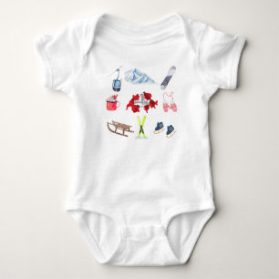Swiss Winter Travel Combo Baby Bodysuit
