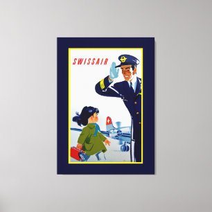 Swissair Little Girl Canvas Print