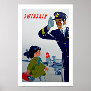 Swissair Little Girl Poster