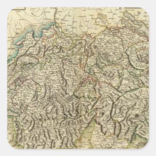 Swisserland -Switzerland Atlas Map Square Sticker