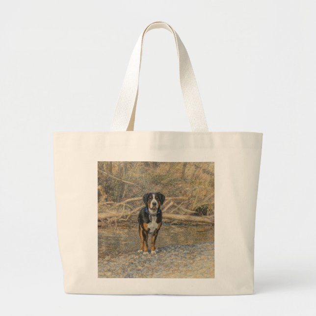 Swissy on a hike large tote (Front)