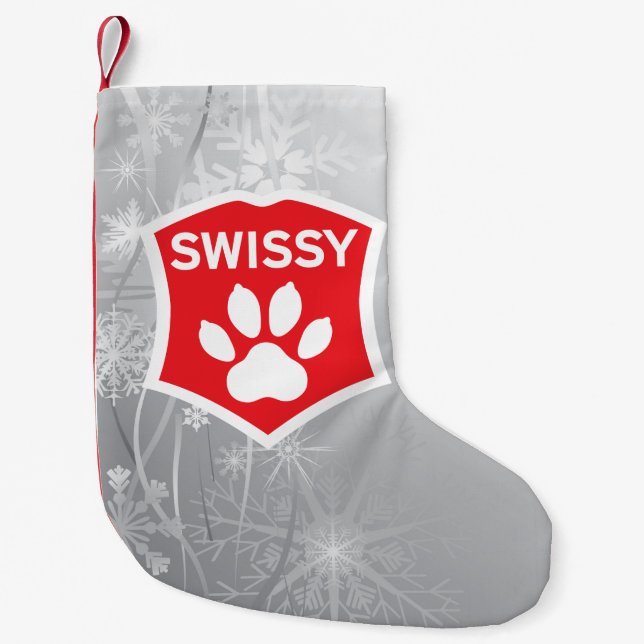 Swissy on Snow Christmas Stocking (Front)