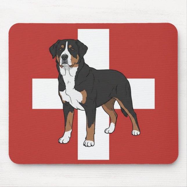 Swissy with Swiss flag mousepad (Front)