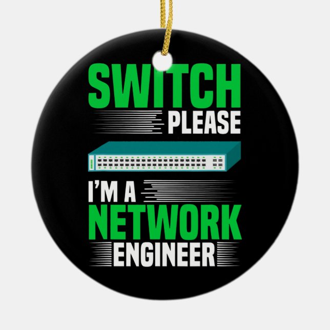 Switch Please IT Tech System Admin Network Ceramic Tree Decoration (Front)
