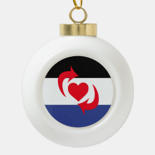 Switch Pride Flag Ceramic Ball Christmas Ornament