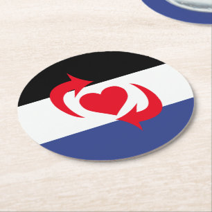 Switch Pride Flag Round Paper Coaster