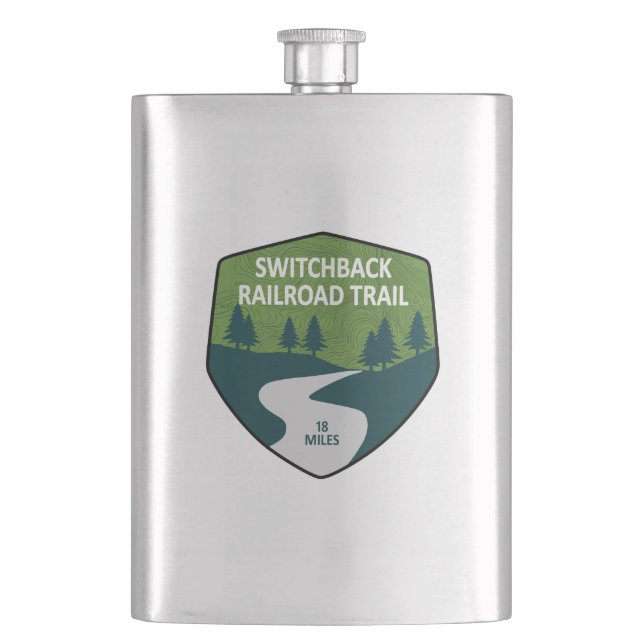 Switchback Railroad Trail Hip Flask (Front)