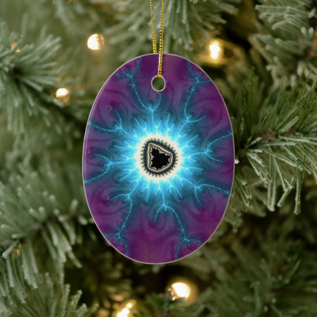 Switched On Mandelbrot Shocking Fractal Abstract Ceramic Tree Decoration (Tree)