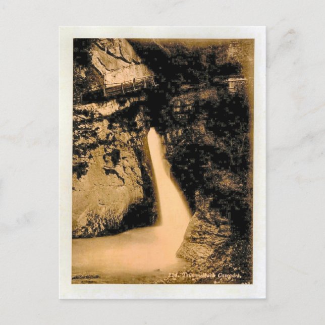 Switzerland 1908, Trummelbach Falls Postcard (Front)